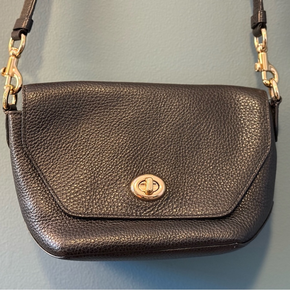 Coach Karlee Crossbody Bag in Pebble Leather Black
